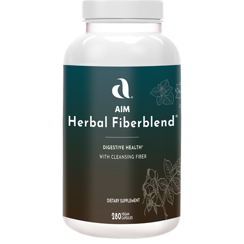 A picture of a container of Herbal Fiberblend  capsules